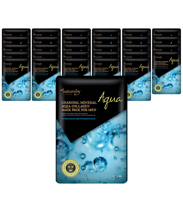 Charcoal Mineral Aqua Collagen Mask for Men – Firming & Refreshing (30Sheets)