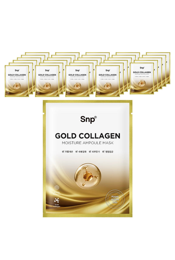 Gold 24K Collagen Ampoule Mask – Firming & Nourishing Care (30 Sheets)