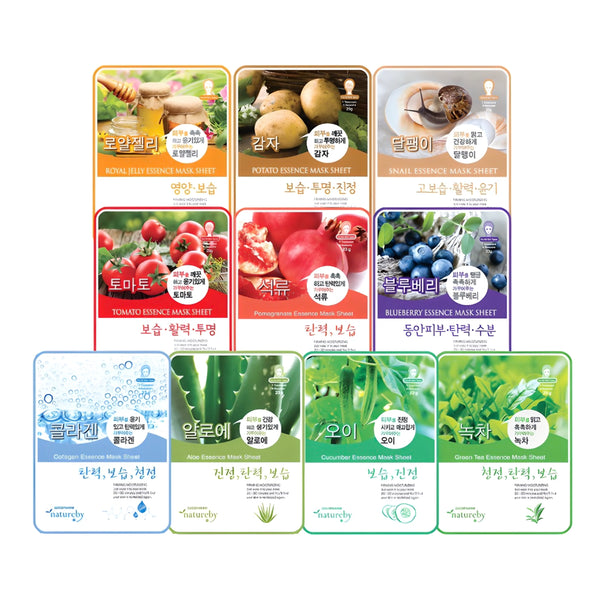 Vegetable Essence Mask Pack – 10 Types Complete Care Set (100 Sheets)
